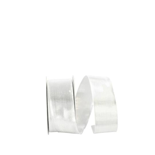 JAM Paper 1.5" x 25yd. Silver Woven Lame 2 Wired Ribbon